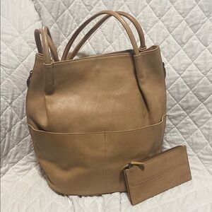 Italian Soft Leather Shoulder Bag and Matching Wallet